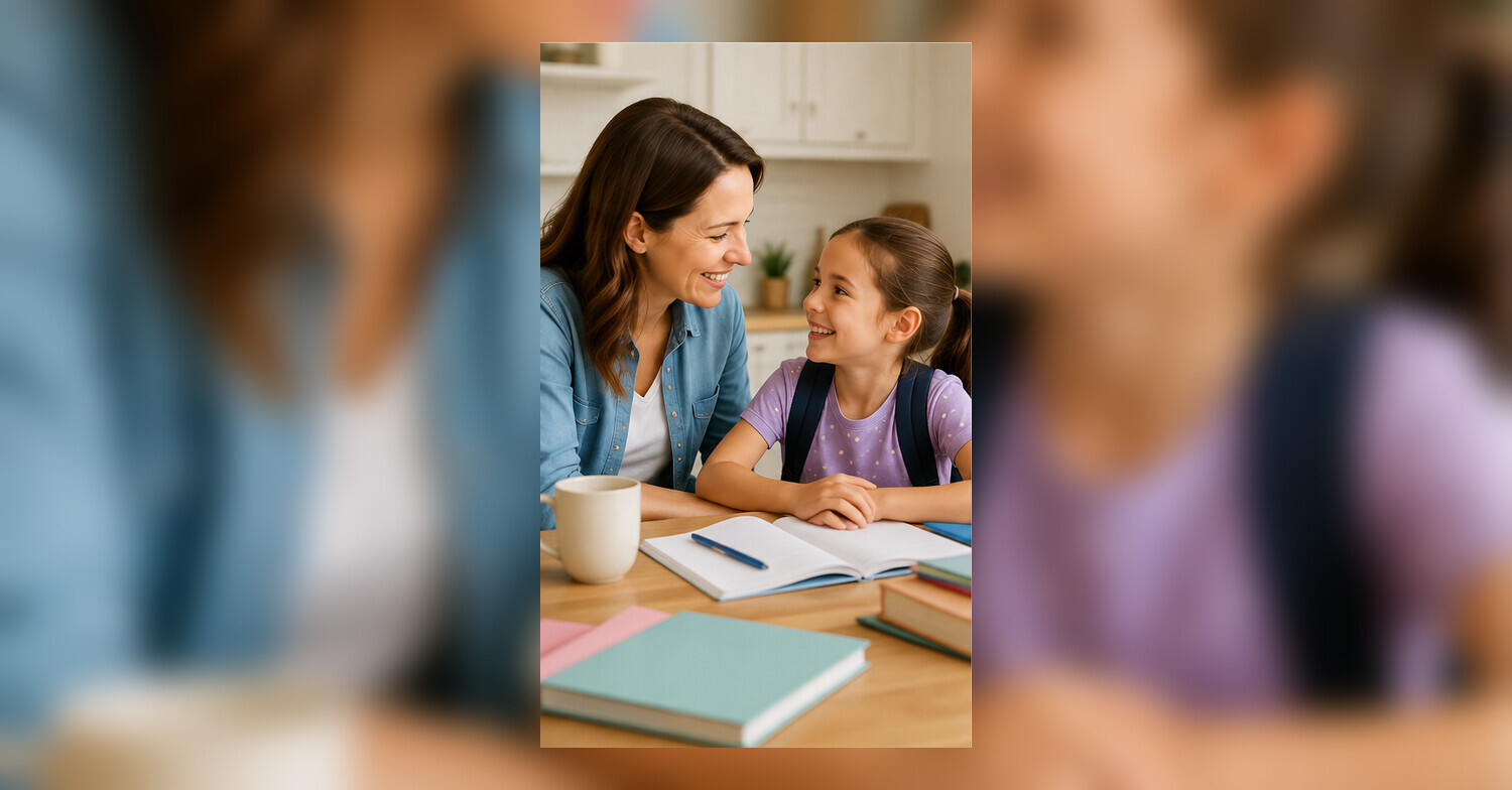 Parent supporting a child experiencing back-to-school anxiety