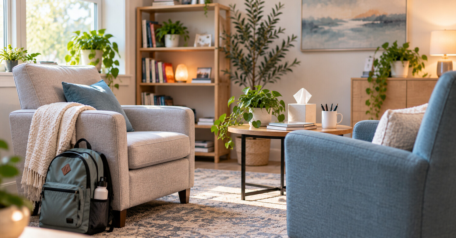 Welcoming therapy office for teenagers seeking mental health support